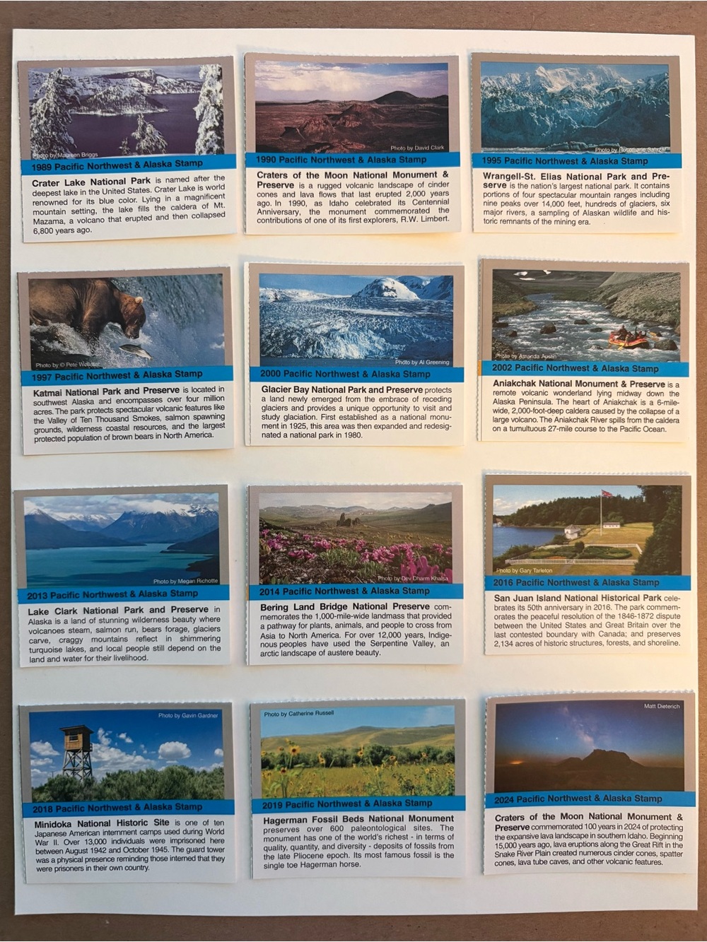 Passport To Your National Parks Pacific Northwest Alaska Stamp Lot 12 Stickers